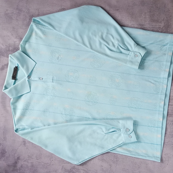 Vintage Giorgio Armani Patterned Longsleeved Shirt Polo - Picture 4 of 8